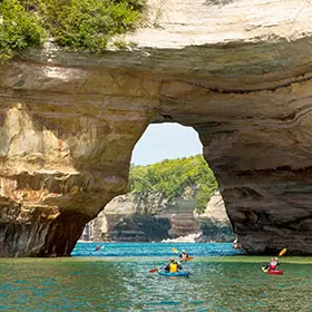 view of two people enjoying kayaking