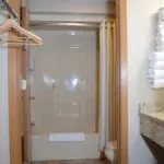 view of the open bathroom door